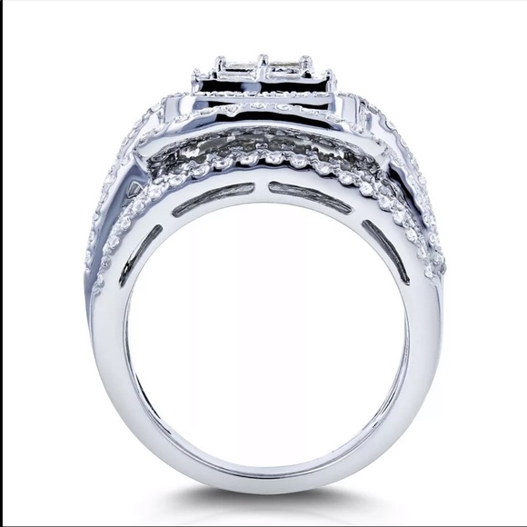 New Luxury 925 Silver Diamond 2 pc Set Ring 💍 - Picture 4 of 6